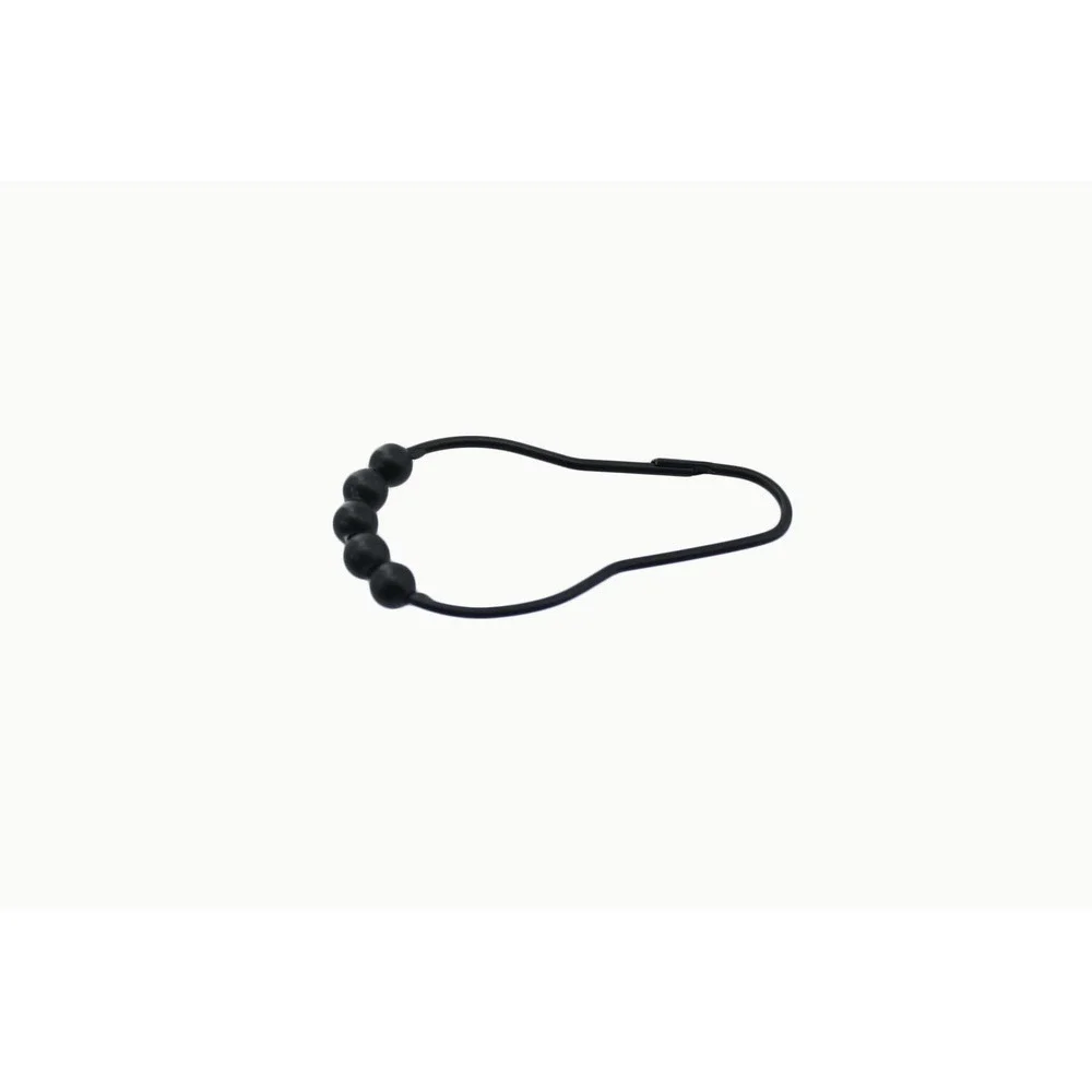 Mainstays Shower Curtain Rollerball Hooks Matte Black Rust Resistant Metal 12pk
